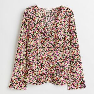 Multicolor Gathered Blouse